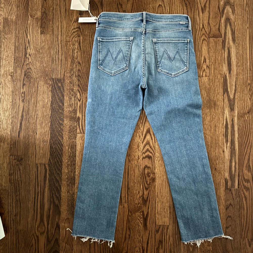 Mother Jeans Mid Rise Dazzler Ankle Fray